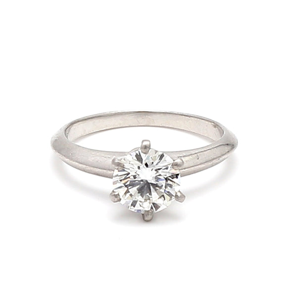 Tiffany and Co 1.04 Carat E-VS1 Diamond Platinum Engagement Ring