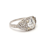 1.86 Carat Circular Brilliant Cut G-I2 Diamond Platinum Art Deco Ring
