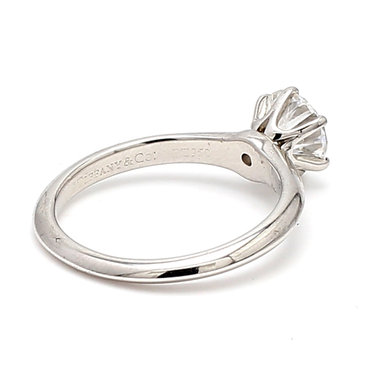 Tiffany and Co 1.26 Carat Round Brilliant F-VVS1 Diamond Platinum Engagement Ring