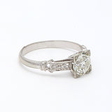 1.40 Carat Old European Cut Shape K-SI1 Diamond Platinum Engagement Ring