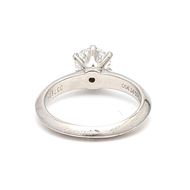 Tiffany and Co 0.75 Carat Round Brilliant Shape F-VVS1 Diamond Platinum Engagement Ring