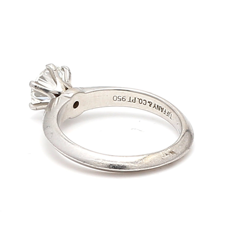 Tiffany and Co 0.75 Carat Round Brilliant Shape F-VVS1 Diamond Platinum Engagement Ring