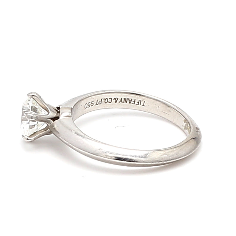 Tiffany and Co 0.75 Carat Round Brilliant Shape F-VVS1 Diamond Platinum Engagement Ring