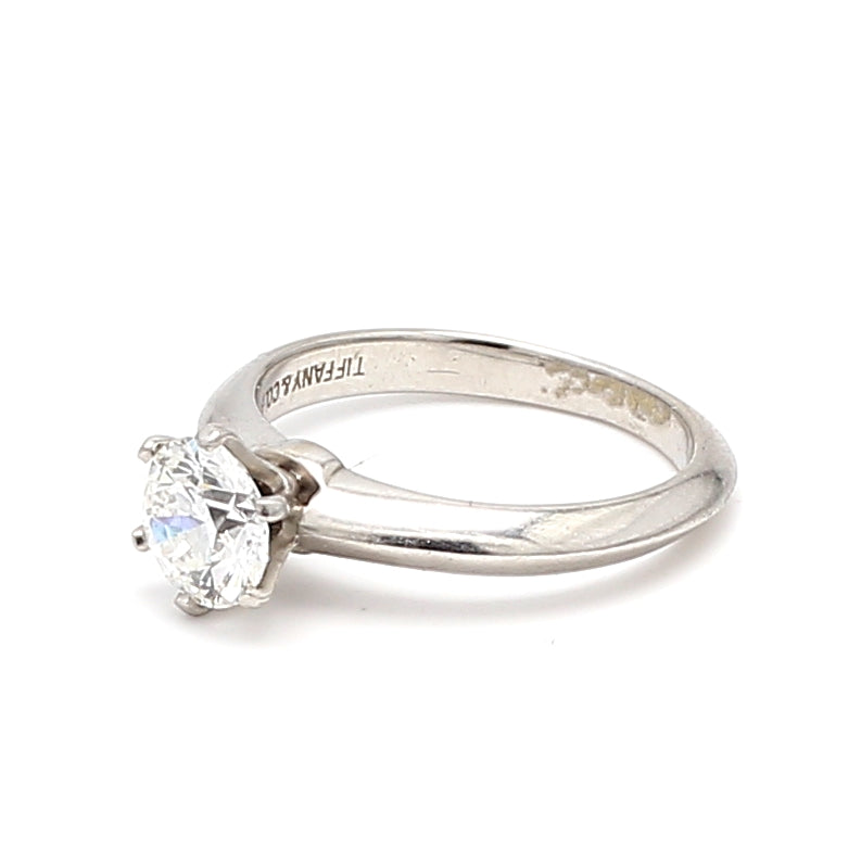 Tiffany and Co 0.75 Carat Round Brilliant Shape F-VVS1 Diamond Platinum Engagement Ring