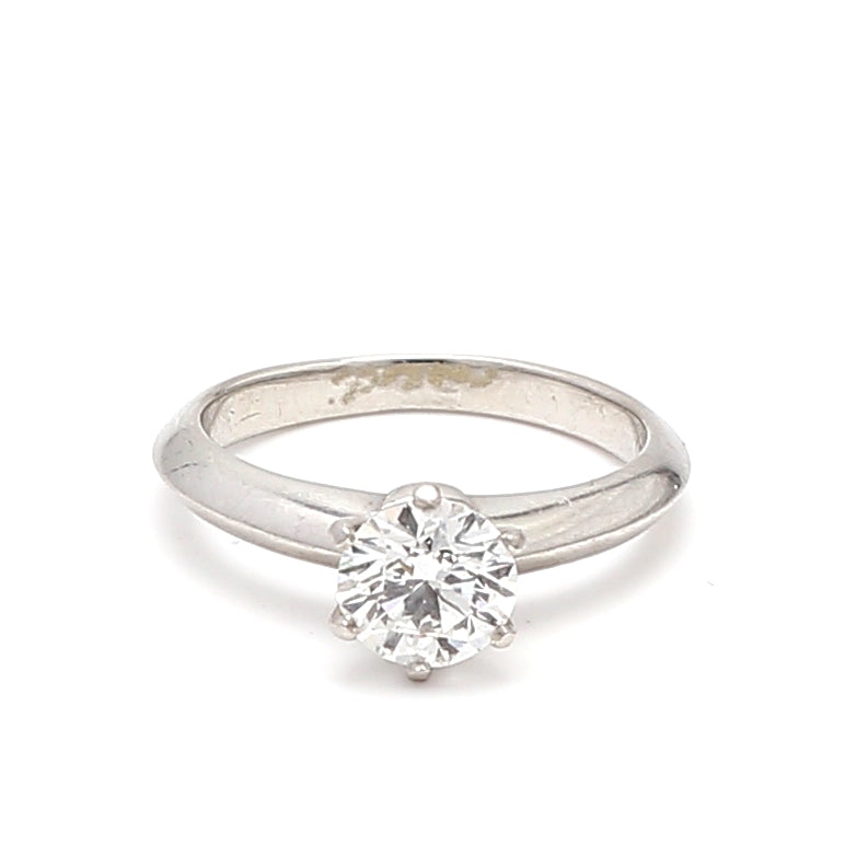 Tiffany and Co 0.75 Carat Round Brilliant Shape F-VVS1 Diamond Platinum Engagement Ring