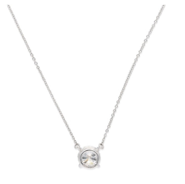 Tiffany and Co 2.08 Carat Round Brilliant Shape H-VVS2 Diamond Platinum Pendant Necklace