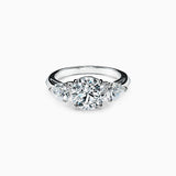 Tiffany and Co 1.25 Carat Round Brilliant Shape G-VVS2 Diamond Platinum Three-Stone Ring