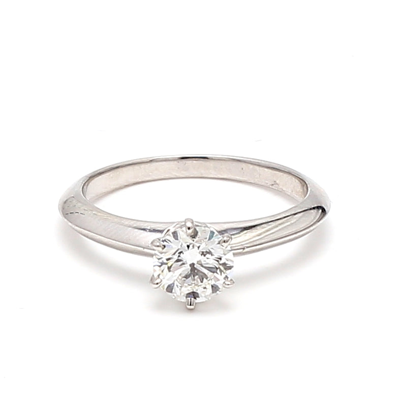 Tiffany and Co 0.71 Carat Round Brilliant Shape G-VVS1 Diamond Platinum Engagement Ring