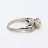 1.20 Carat Old Minor Cut K-VS1 Diamond Platinum Three-Stone Ring