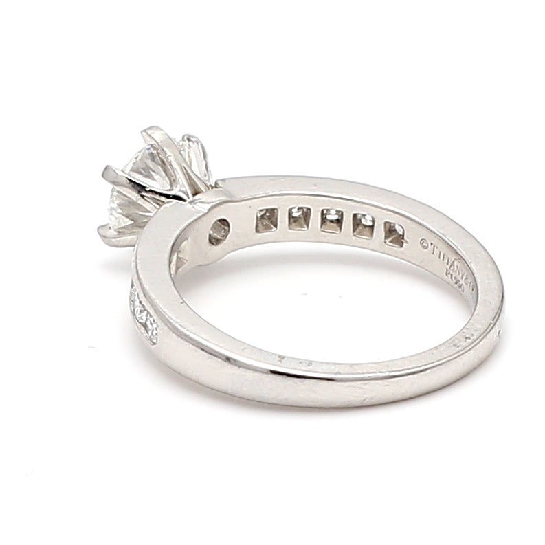 Tiffany and Co 1.02 Carat Round Brilliant Shape E-VVS1 Diamond Platinum Engagement Ring