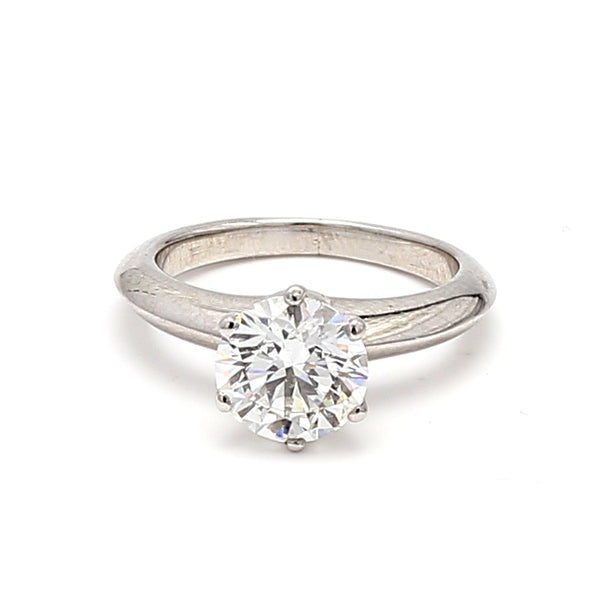 Tiffany and Co 1.51 Carat Round Brilliant Shape F-VS1 Diamond Platinum Engagement Ring