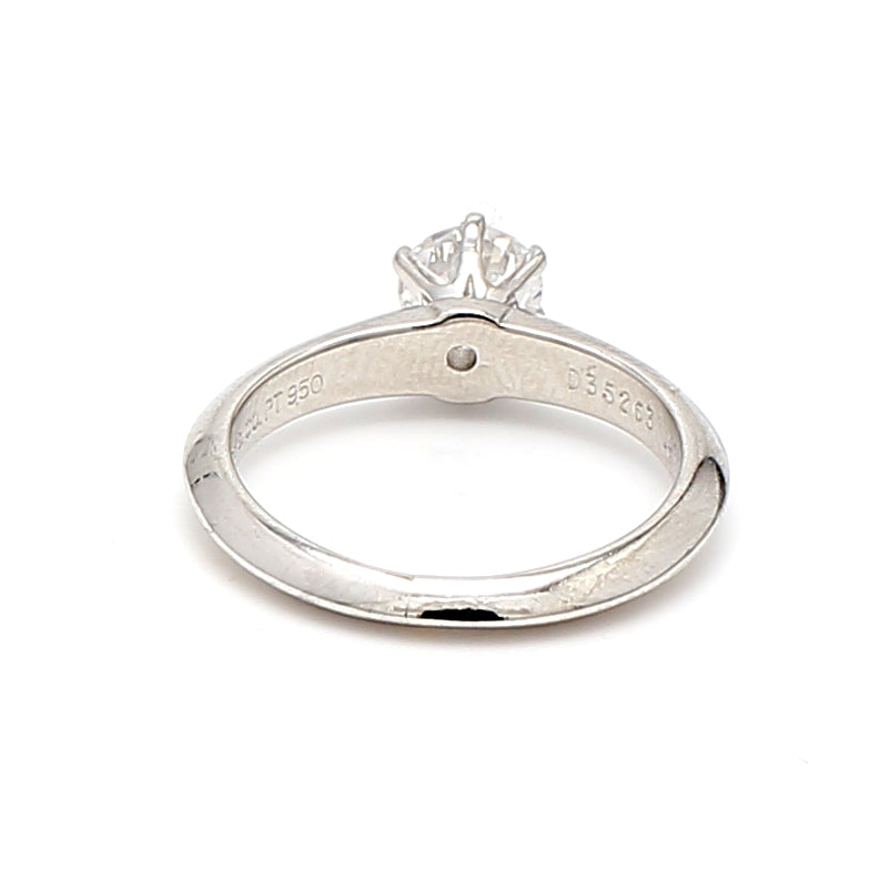 Tiffany and Co 0.47 Carat Round Brilliant Shape F-VVS2 Diamond Platinum Engagement Ring