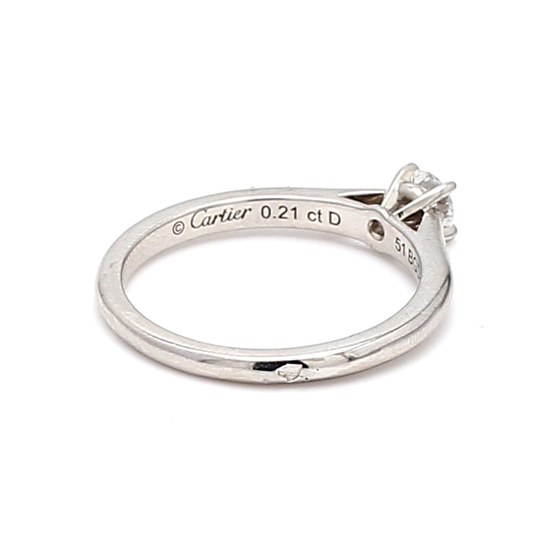 Cartier 0.21 Carat F-VS1 Diamond Platinum Engagement Ring