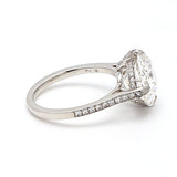 5.01 Carat Cushion Brilliant Shape H-VS2 Diamond Platinum Engagement Ring