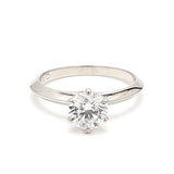 Tiffany and Co 1.10 Carat Round Brilliant Shape G-VS2 Diamond Platinum Engagement Ring