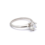 Tiffany and Co 1.12 Carat Round Brilliant E-VS1 Diamond Platinum Engagement Ring