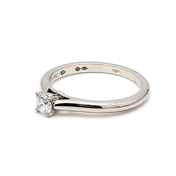Cartier 0.23 Carat Round Brilliant Shape E-IF Diamond Platinum Engagement Ring