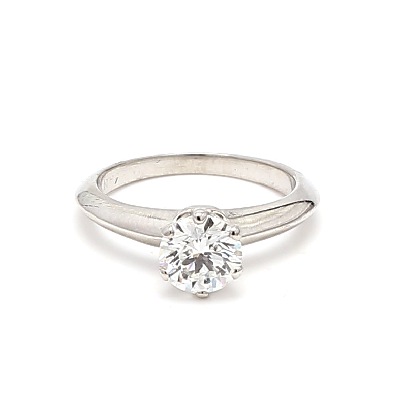 Tiffany and Co 0.81 Carat Round Brilliant Shape G-VVS1 Diamond Platinum Engagement Ring