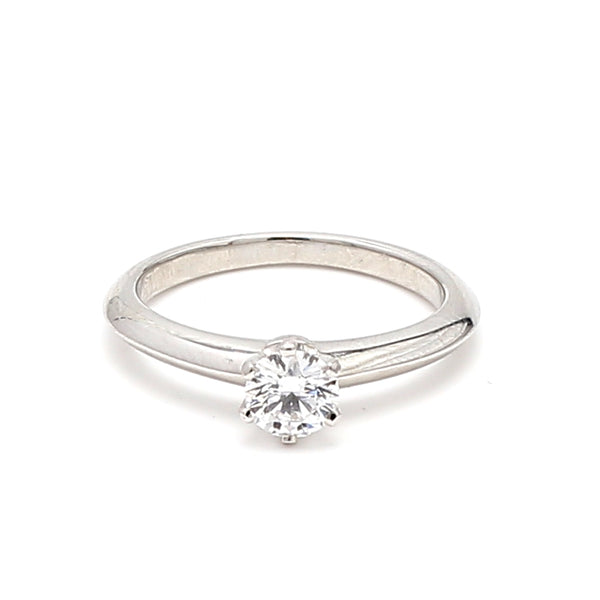 Tiffany and Co 0.32 Carat Round Brilliant Shape D-VVS1 Diamond Platinum Engagement Ring