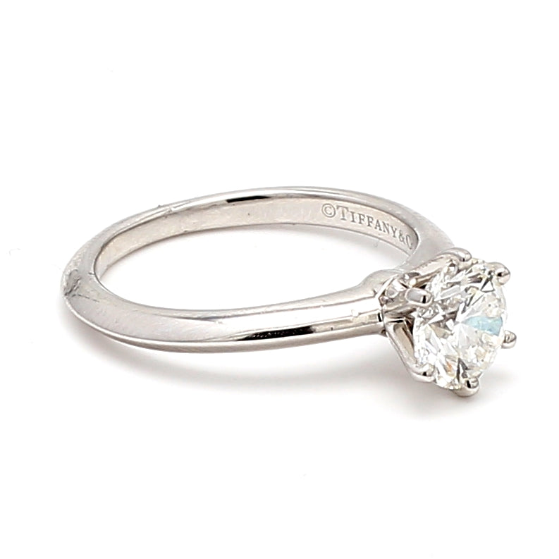 Tiffany and Co 1.25 Carat Round Brilliant Shape G-VVS1 Diamond Platinum Engagement Ring