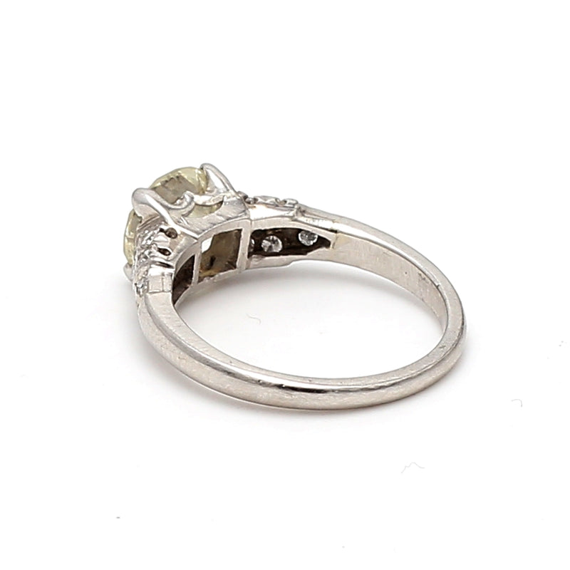 1.69 Carat Circular Brilliant Cut L-VS1 Diamond White Platinum Engagement Ring