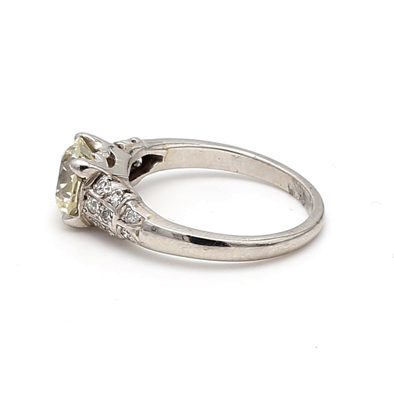 1.69 Carat Circular Brilliant Cut L-VS1 Diamond White Platinum Engagement Ring