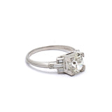 1.77 Carat Old European Cut J-SI2 Diamond Platinum Engagement Ring