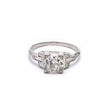 1.77 Carat Old European Cut J-SI2 Diamond Platinum Engagement Ring