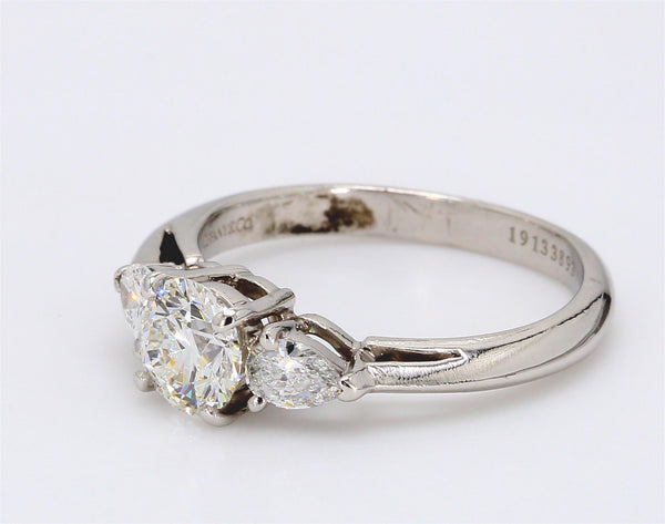 Tiffany and Co 0.71 Carat Round Brilliant Shape H-VVS2 Diamond Platinum Engagement Ring