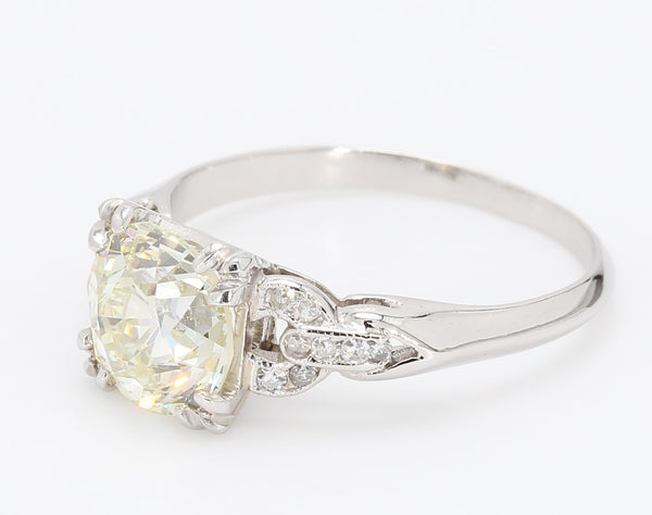2.00 Carat Circular Brilliant Shape N-SI2 Diamond Platinum Engagement Ring