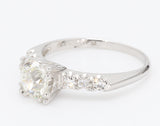 1.01 Carat Circular Brilliant Shape J-VS1 Diamond Platinum Engagement Ring