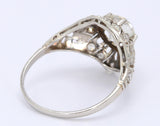 1.43 Carat Old European Shape I-SI1 Diamond Platinum Wedding Ring