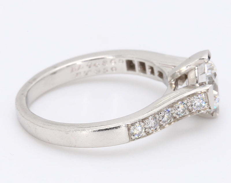 Van Cleef & Arpels 1.19 Carat Round Brilliant Shape D-VVS2 Diamond Platinum Engagement Ring