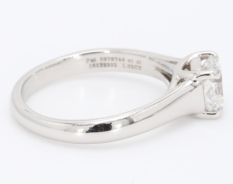 Tiffany and Co 1.03 Carat F-VVS1 Platinum Engagement Ring