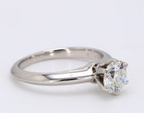 Tiffany and Co 1.00 Carat Round Brilliant Shape F-VVS2 Diamond Platinum Engagement Ring