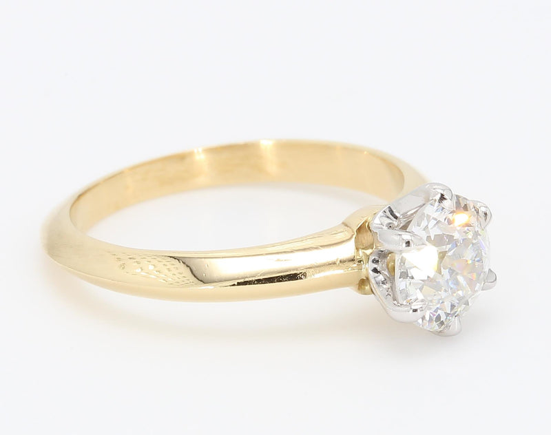 Tiffany and Co 1.07 Carat Circular Brilliant Shape F-SI1 Diamond 18 Karat Yellow Gold Engagement Ring