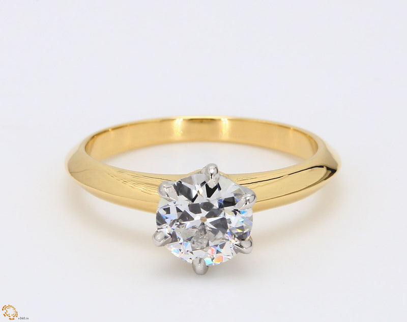 Tiffany and Co 1.03 Carat Old European Cut Shape E-VS2 Diamond 18 Karat Yellow Gold Engagement Ring