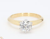 Tiffany and Co 1.07 Carat Circular Brilliant Shape F-SI1 Diamond 18 Karat Yellow Gold Engagement Ring