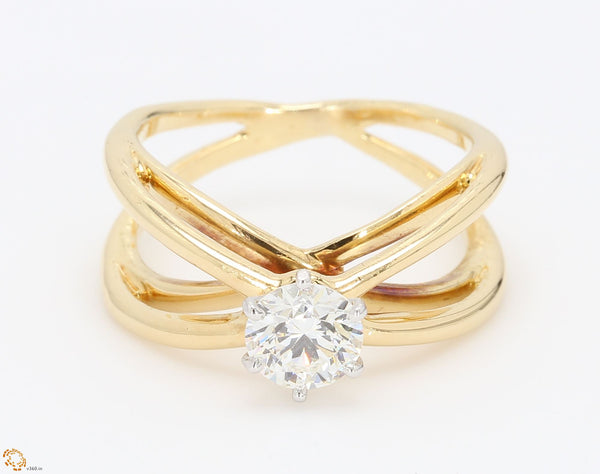 Tiffany and Co 0.59 Carat Round Brilliant Shape I-VS1 Diamond 18 Karat Yellow Platinum Ring