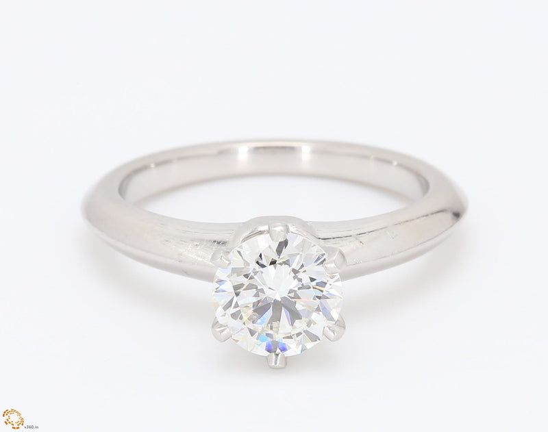 Tiffany and Co 1.06 Carat Round Brilliant Shape H-VVS2 Diamond Platinum Engagement Ring